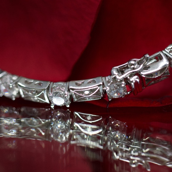 925S Tacori White Topaz Tennis Bracelet - Picture 7 of 8